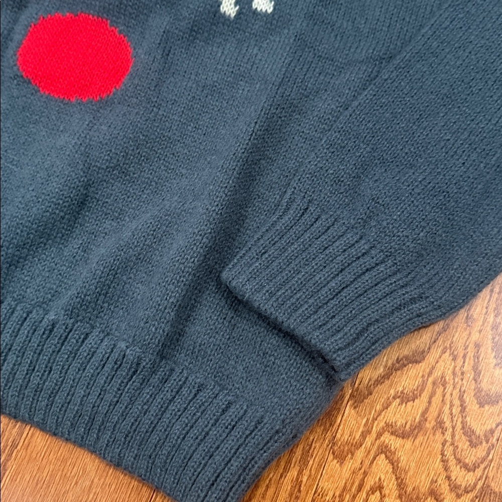 Red nosed Reindeer Christmas Sweater Glistening Antlers - Picture 8 of 15